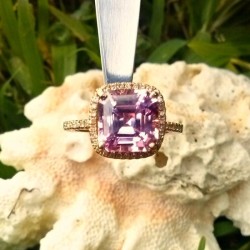 3.82ct Asscher Sapphire 14K $440 Final Reduction!