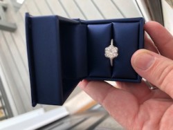 Forever One 8mm Moissanite Floral Halo WG eng265