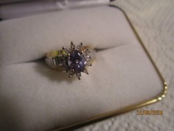 2 tone tanzanite & diamond ring