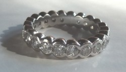 2.2 CTW 14K White Gold Bezel Eternity Band Size 7