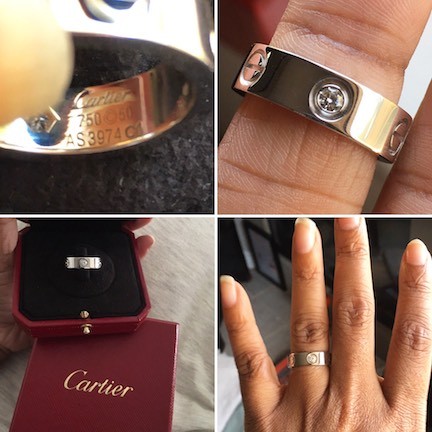 cartier love ring with 3 diamonds
