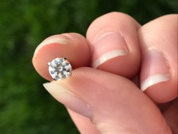 14k wg ~1.12cttw 5.25 mm moissanite earrings