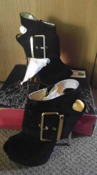 Size 8 Black & Gold Heels