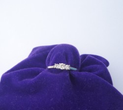 Magic Glo 3 Stone Diamond Ring White Gold Platinum