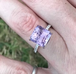 10k WG and Rose de France Amethyst Stone/Setting
