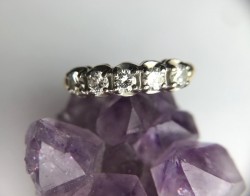 mid century .50 tcw diamond band set in 14k Y & W