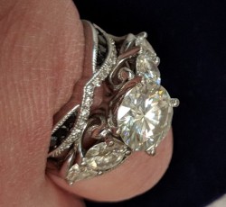 9mm Forever Brilliant Moissanite, 3/4ct Black Diam