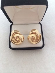 14k yellow gold classic statement earrings