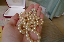 8mm 27" Vintage Majorica Imitation Pearl Necklace