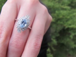 Aquamarine Diamond Ring