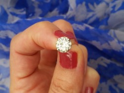 Moissanite Earrings 2.5+ ctw in 14K WG w accents
