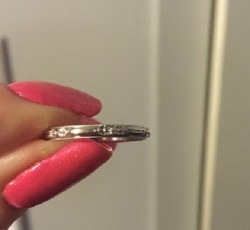 14kt White Gold Vintage Floral Engraved band