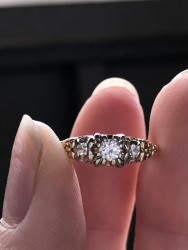 Vintage 14K Diamond Engagement Ring