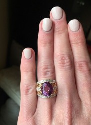 JCR Amethyst and 14KT Gold Ring