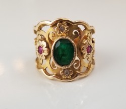 Emerald & Ruby Gold Ring