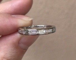 Precision Set Platinum Baguette Diamond Band Sz 6