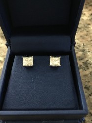 14k C&C Forever Brilliant Princess Cut Earrings