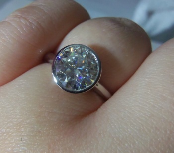 Moissanite/Diamond Engagement Set