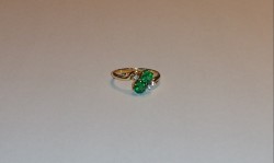 14K YG Vintage Larter & Son's Emerald Diamond Ring