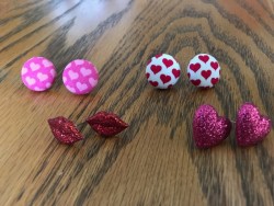 Set of 4 Pairs of Earrings Vintage Buttons
