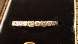 Vintage 10k .33 diamond deco half eternity/stacker